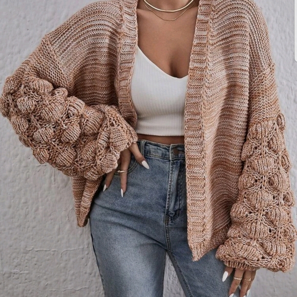 Statement sleeves Sweater cardigan - Picture 2 of 7